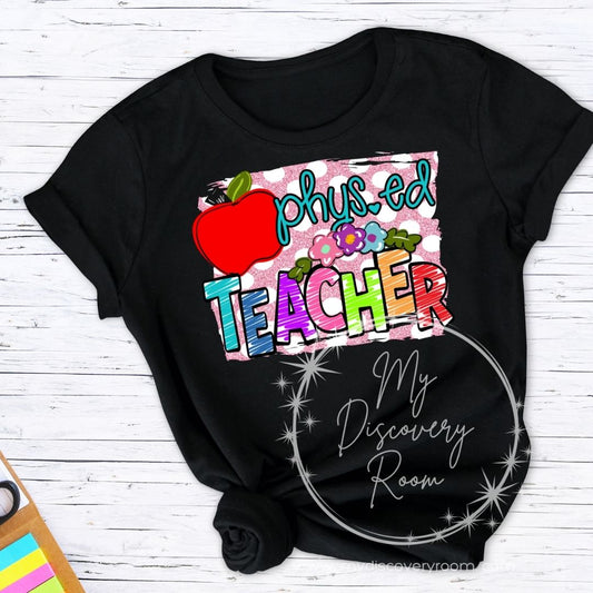 Phys. Ed Teacher with Floral Graphic Tee