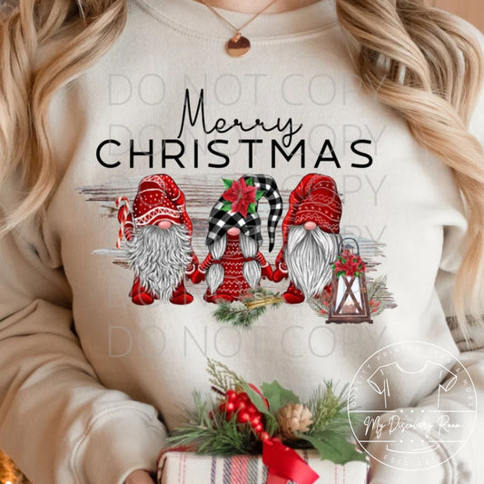 Merry Christmas With Gnomes Graphic Tee