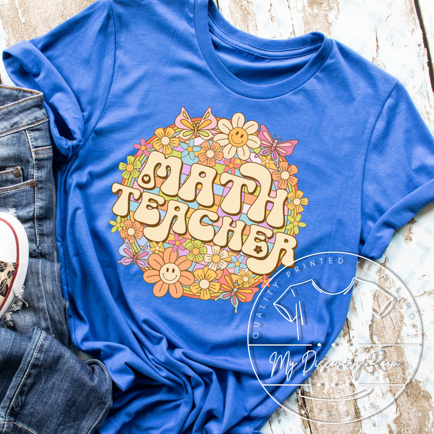 Floral Math Teacher Graphic Tee