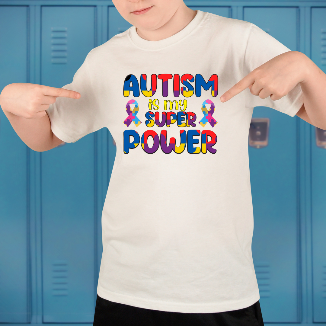 Autism Is My Super Powers Kids Graphic Tee