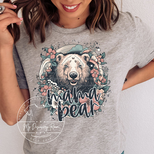 Mama Bear Floral Graphic Tee