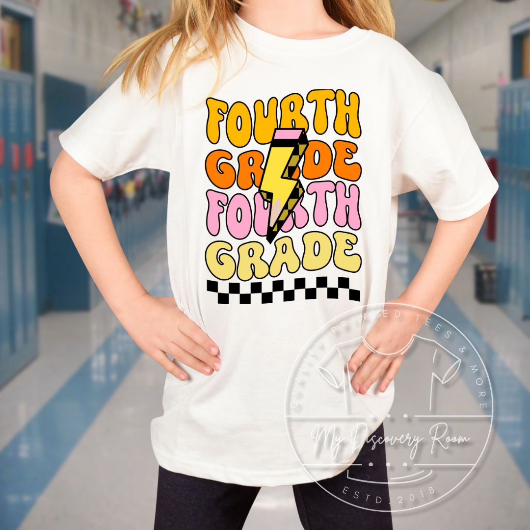 Wavy Grade Level With Pencil Graphic Tee