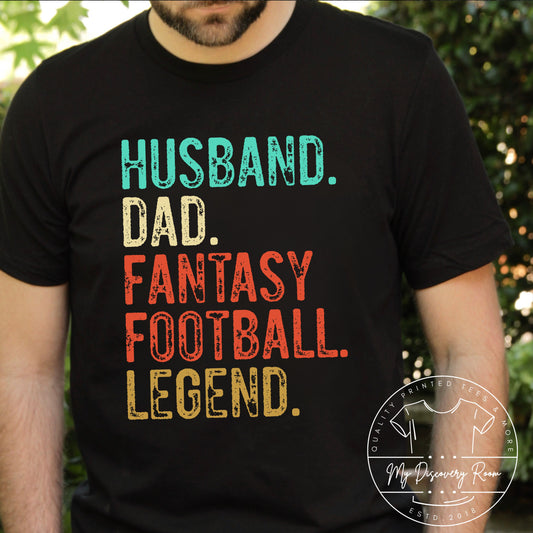 Husband Dad Fantasy Football Legend Graphic Tee