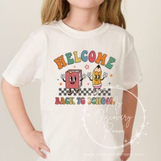 Welcome Back To School Retro Kids Graphic Tee