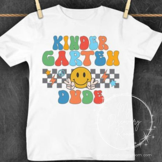 Kindergarten Dude Retro Kids Graphic Tee