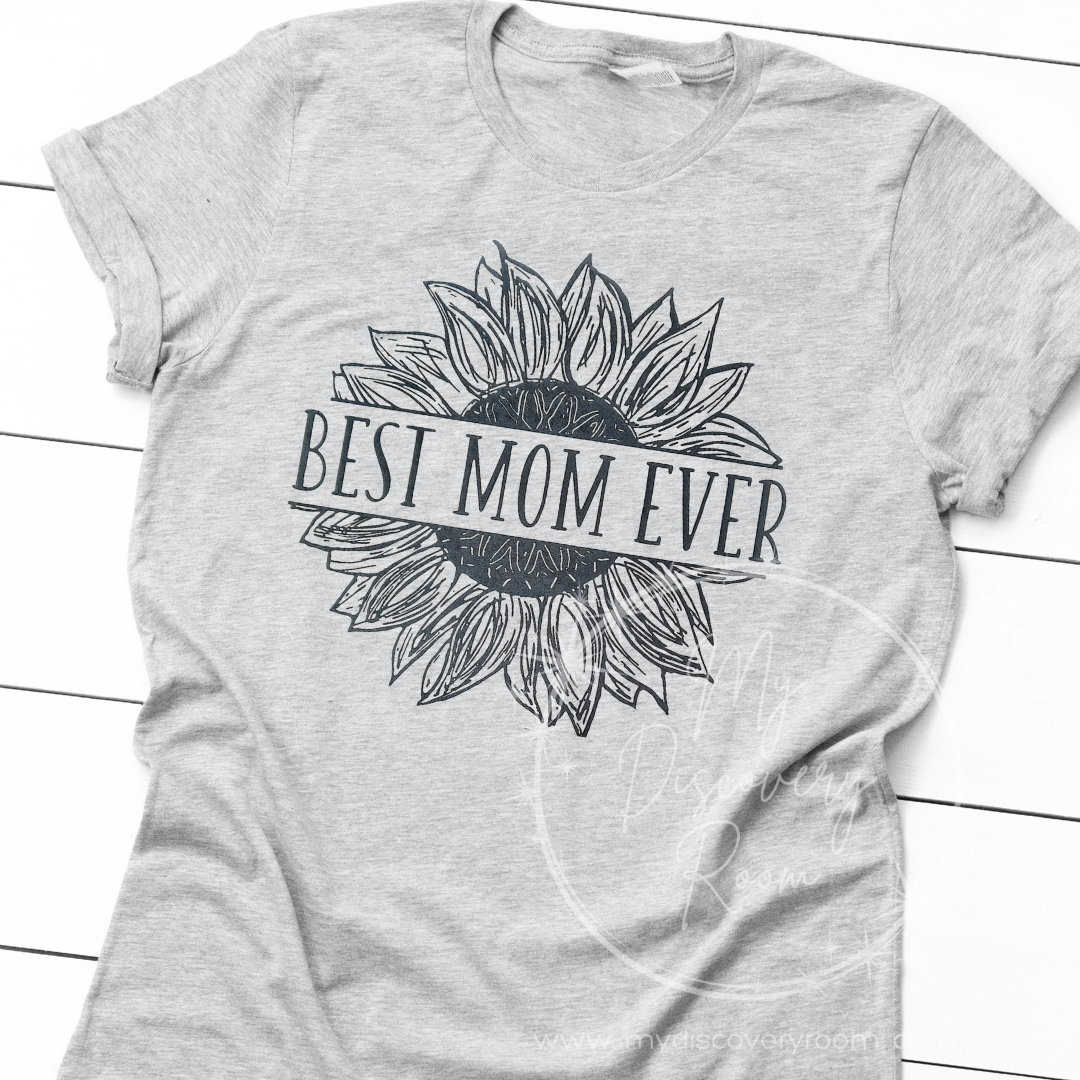 Best Mom Ever Sunflower Graphic Tee