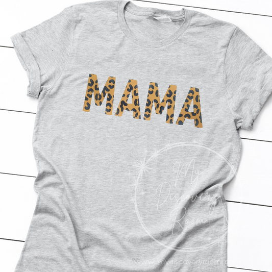 MAMA Leopard Print Graphic Tee