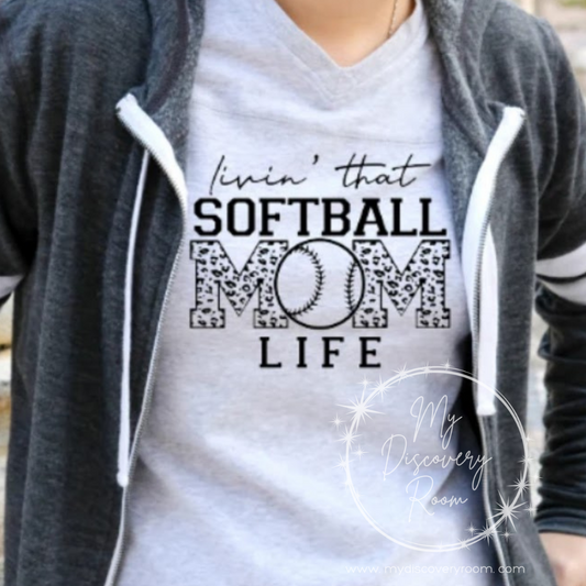 Livin' That Softball Mom Life Graphic Tee