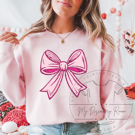 Pink Bow Coquette Graphic Tee