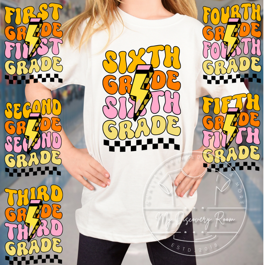 Wavy Grade Level With Pencil Graphic Tee