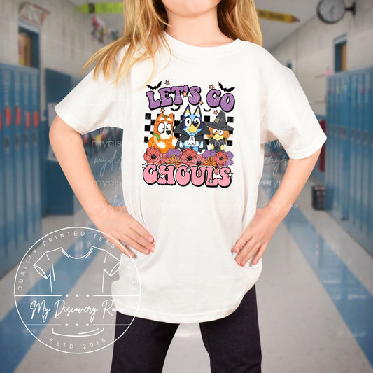 Let's Go Ghouls Blue Dog Youth Graphic Tee