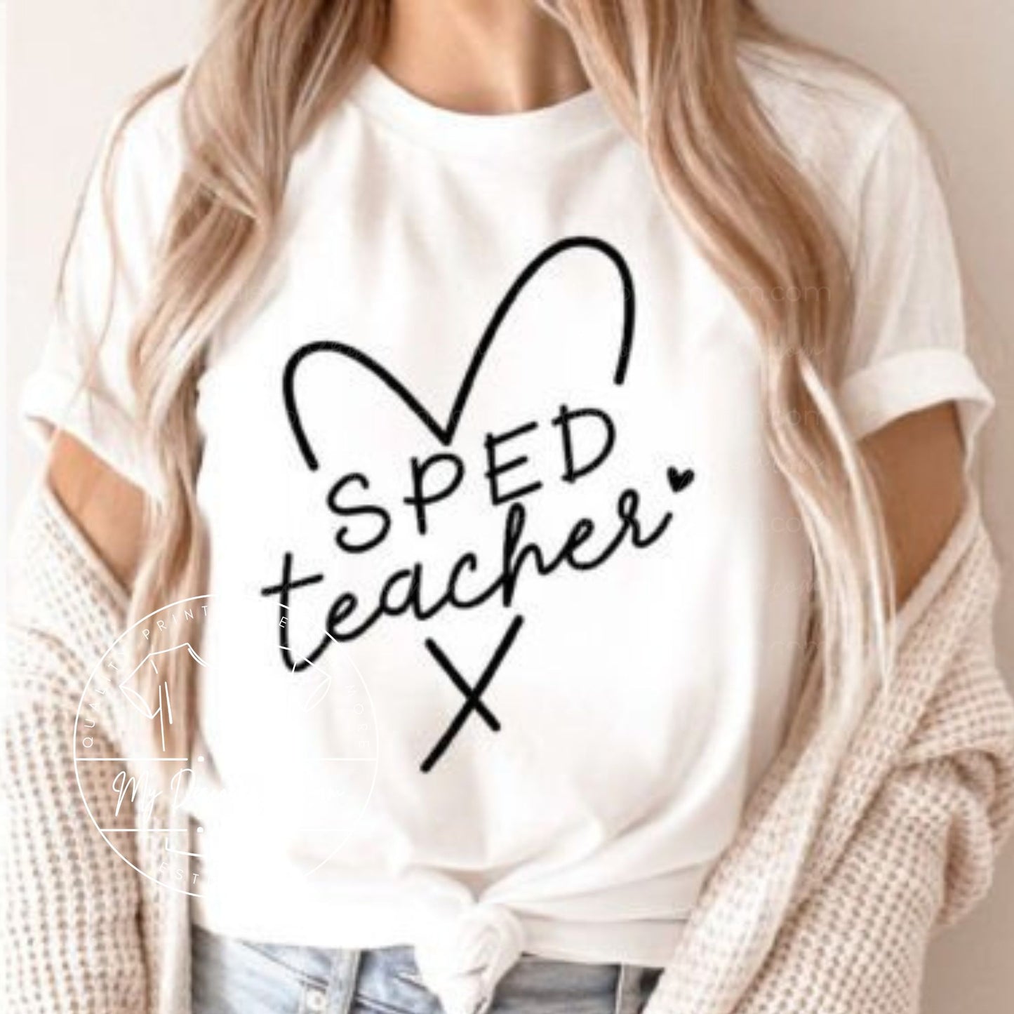 Special Education Teacher With Heart Graphic Tee