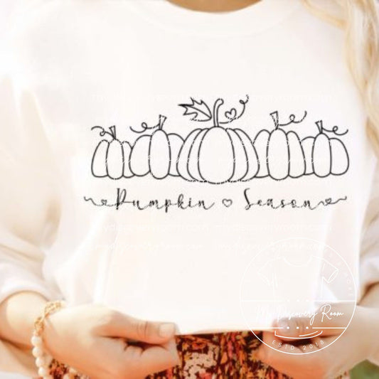 Pumpkin Season With Minimalist Pumpkin Graphic Tee