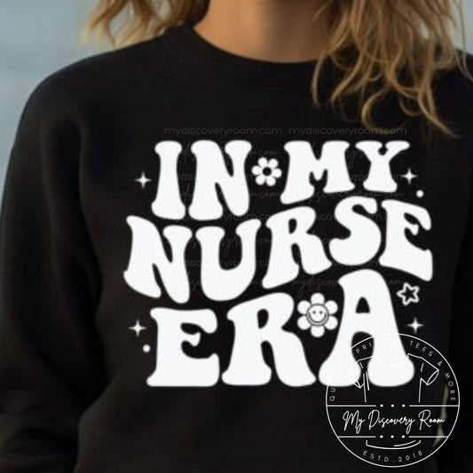 In My Nurse Era Wavy Retro Font Graphic Tee