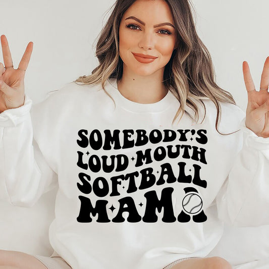 Somebody's Loud Mouth Softball Mama Graphic Tee