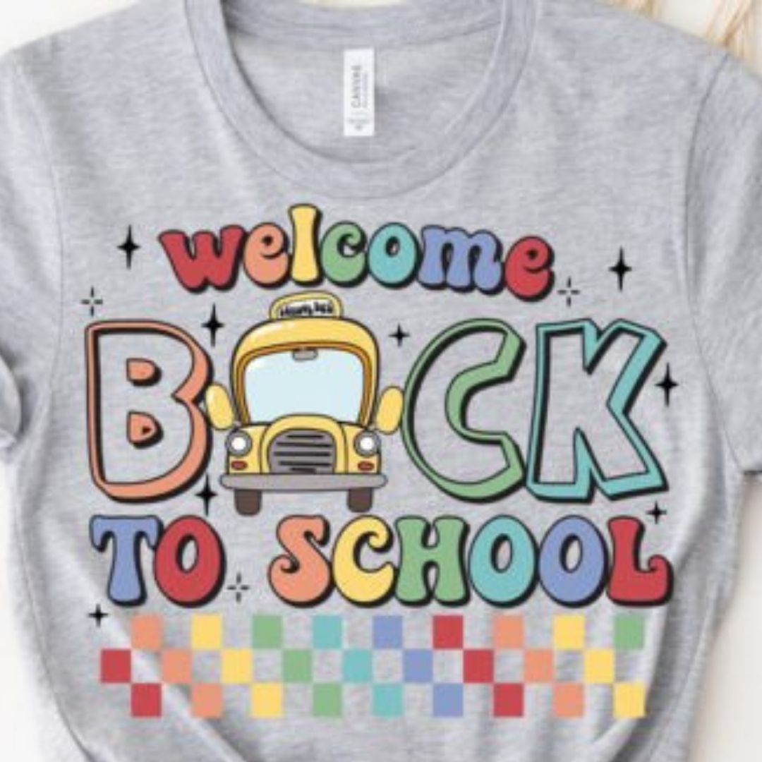 Welcome Back To School with Bus Retro Graphic Tee