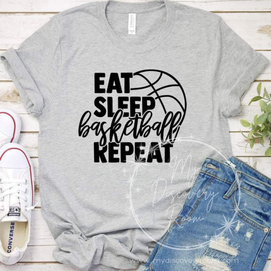 Eat Sleep Basketball Repeat Graphic Tee