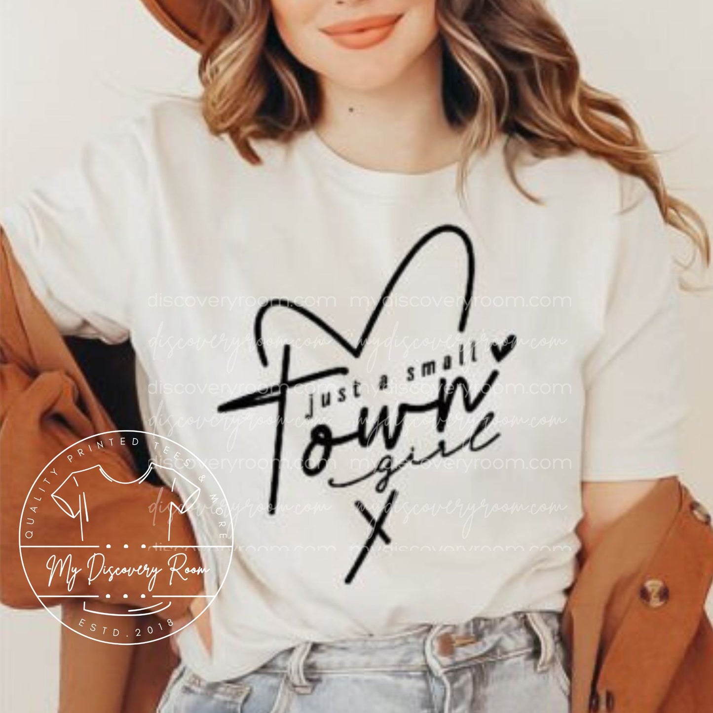 Just A Small Town Girl With Heart Graphic Tee