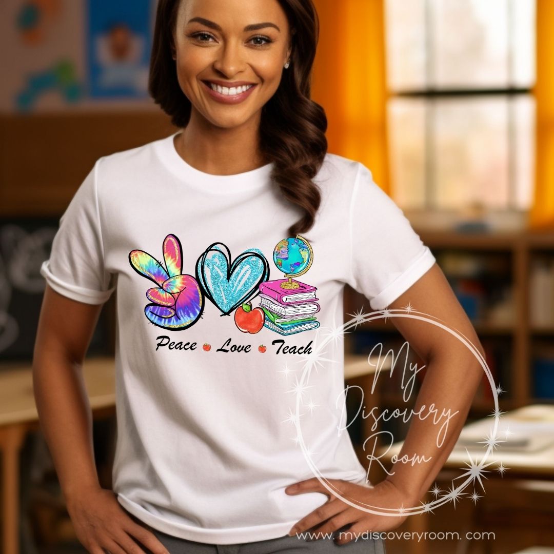 Peace Love Teach Graphic Tee