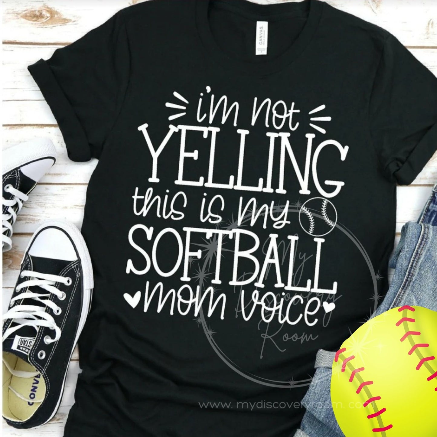 I'm Not Yelling...Softball Mom Voice Graphic Tee