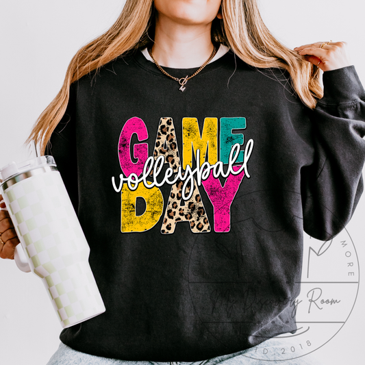 Multicolor Game Day Volleyball Graphic Tee