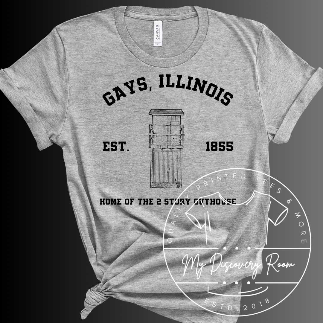 Gays, IL Two Story Outhouse Graphic Tee