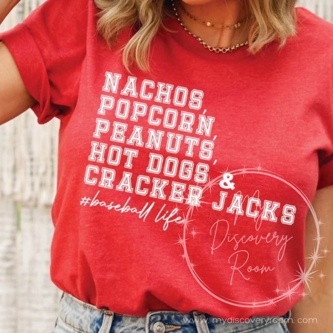 Ballpark Snacks #baseball life Graphic Tee