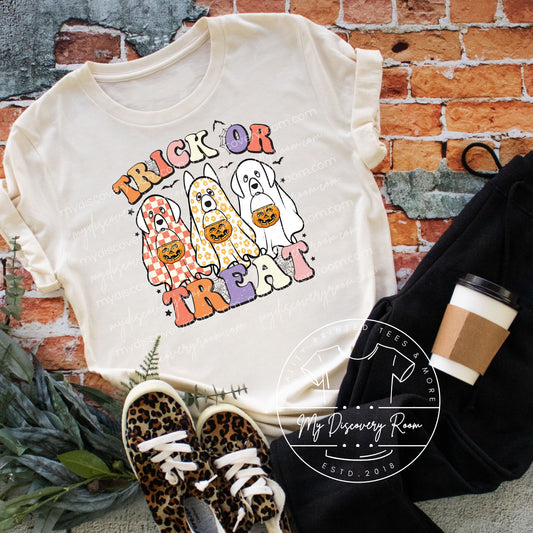 Three Dog Trick or Treat Graphic Tee