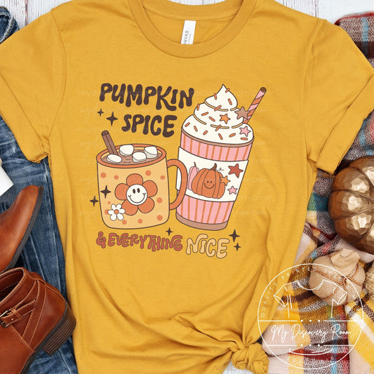 Pumpkin Spice & Everything Nice Style 3 Graphic Tee