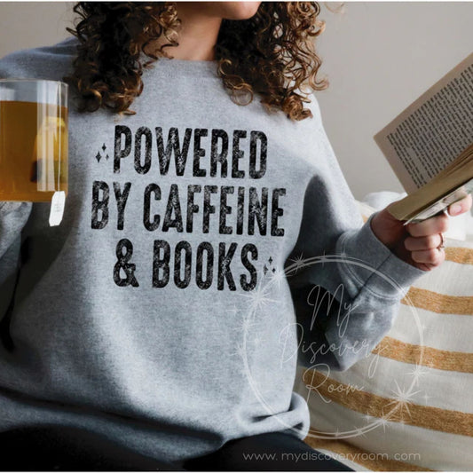 Powered By Caffeine & Books Graphic Tee