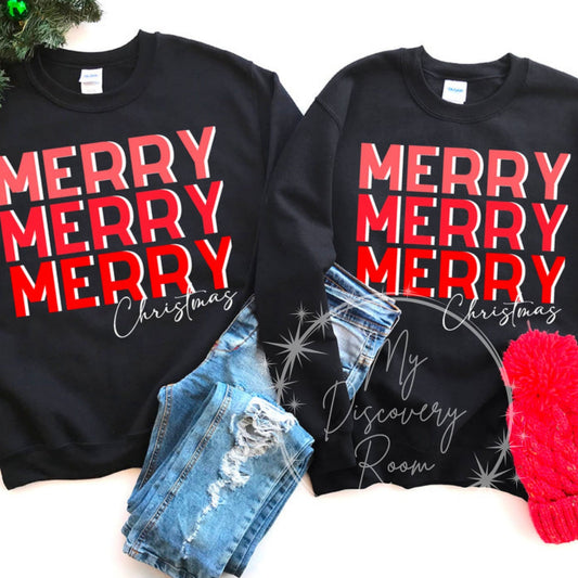 Merry Merry Merry Christmas Graphic Tee