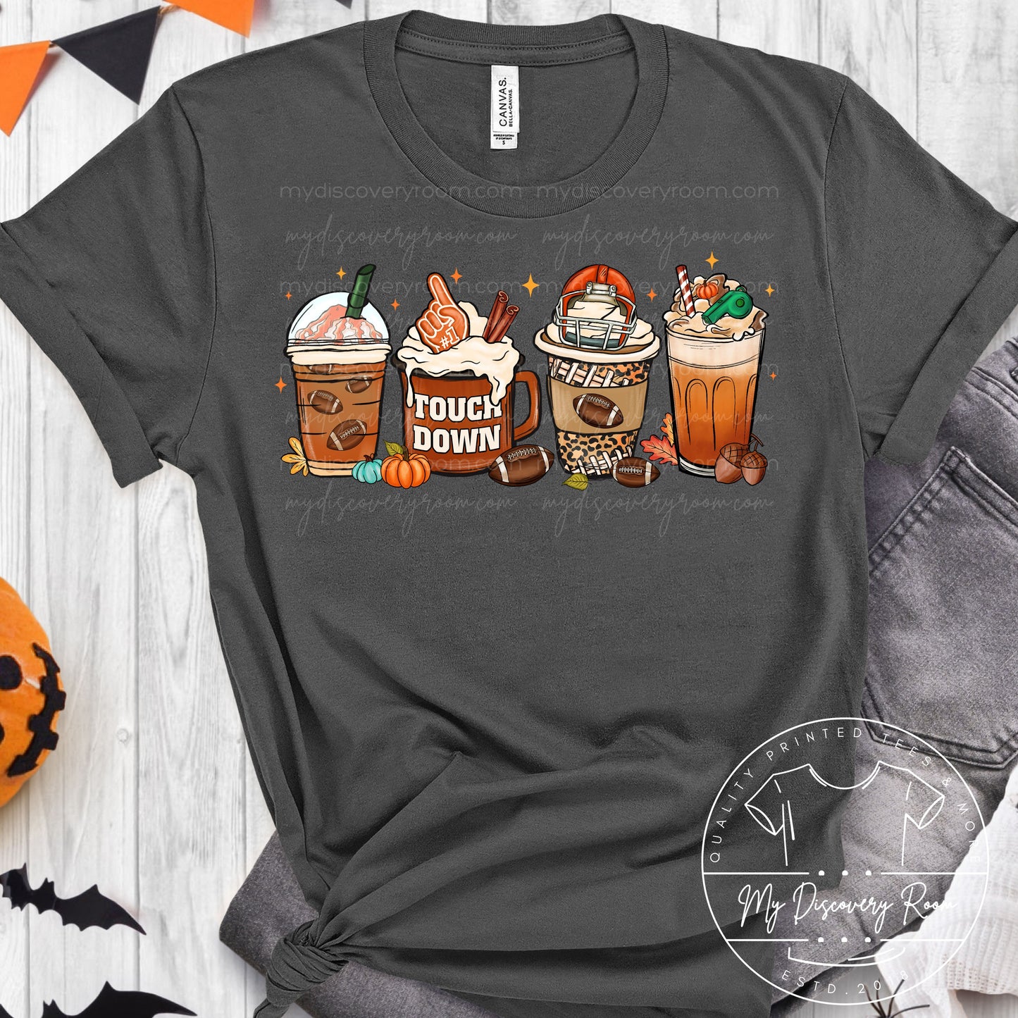 Football Coffee Cups Graphic Tee