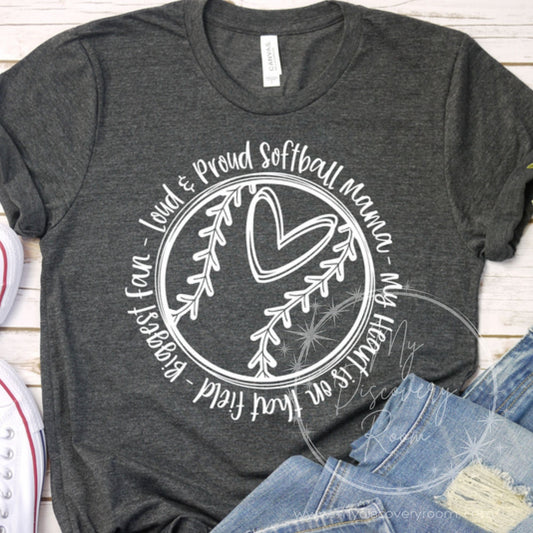 Loud & Proud Softball Mama Graphic Tee