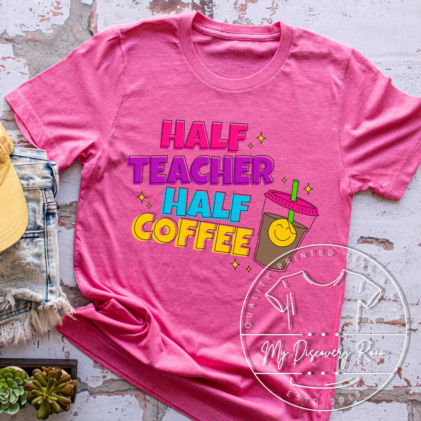 Half Teacher Half Coffee Graphic Tee