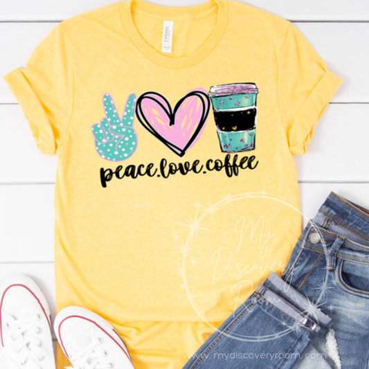 Peace Love Coffee Graphic Tee