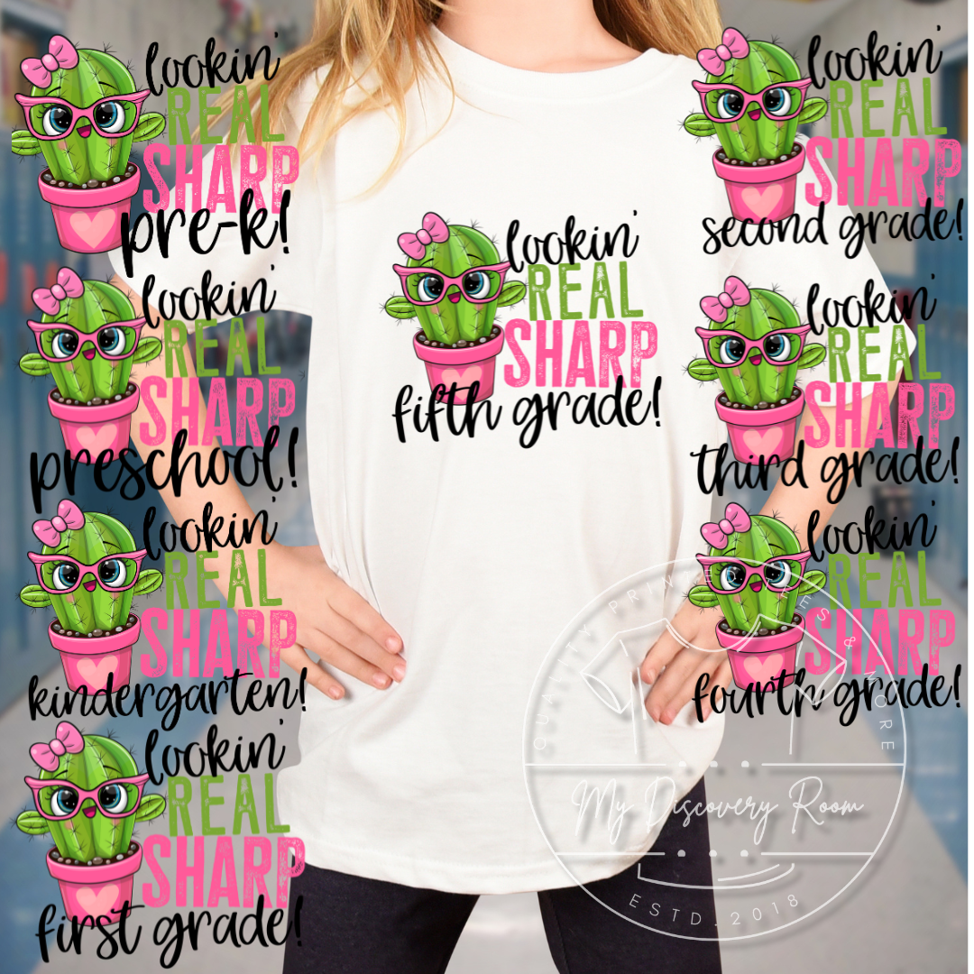 Lookin Sharp Cactus Grade Level Graphic Tee