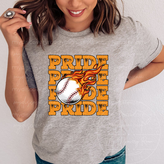 Pride Baseball w/Flames Graphic Tee