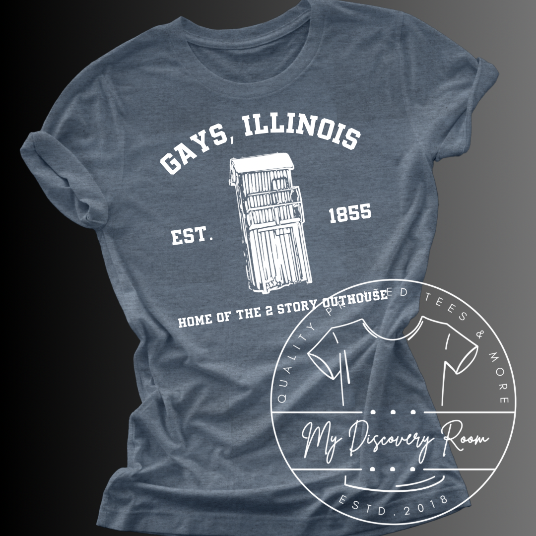 Gays, IL Two Story Outhouse Graphic Tee