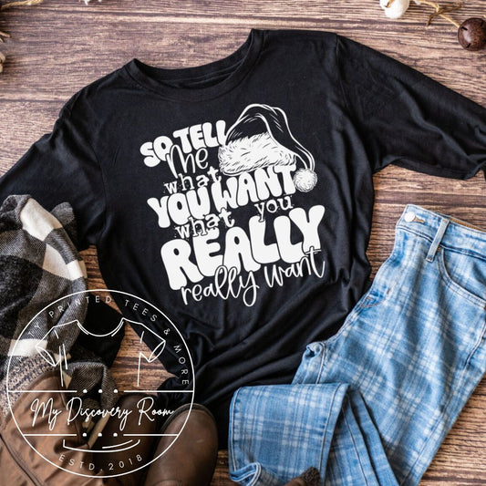 Santa hat tell me what you want what you really really want Graphic Tee