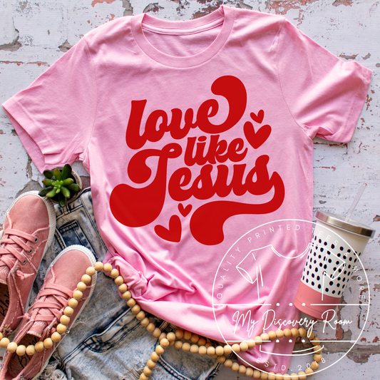 Love Like Jesus Red Ink Graphic Tee