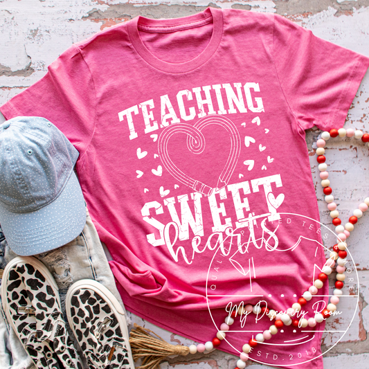 Teaching Sweethearts White Ink Only Graphic Tee