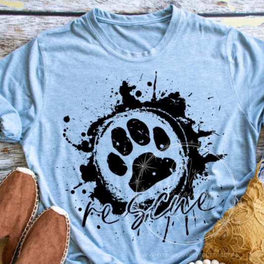 Rescue w/Paw Print Graphic Tee