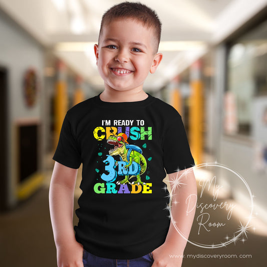 T-Rex Dinosaur Ready to Crush Grade Level Graphic Tee