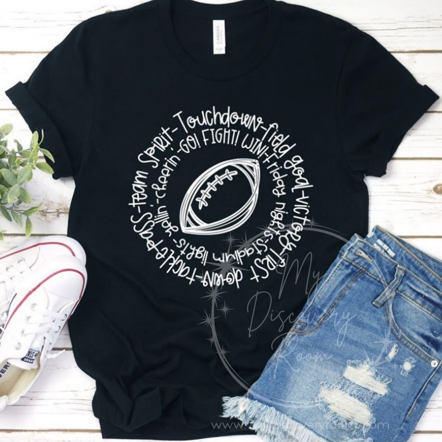 Football Circle of Terms: Touchdown, Field Goal, Go Fight... Graphic Tee