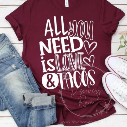 All You Need Is Love & Tacos Graphic Tee