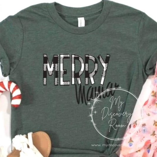 Buffalo Plaid Merry Mama Graphic Tee