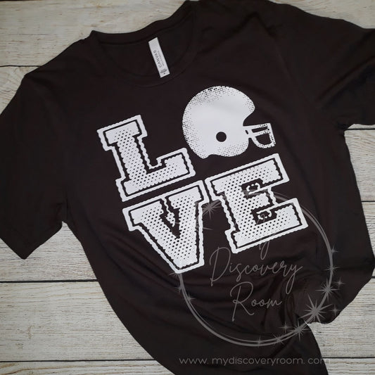 Football Helmet LOVE Graphic Tee