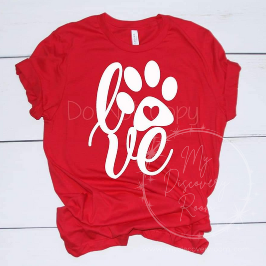 LOVE w/Paw Print Graphic Tee