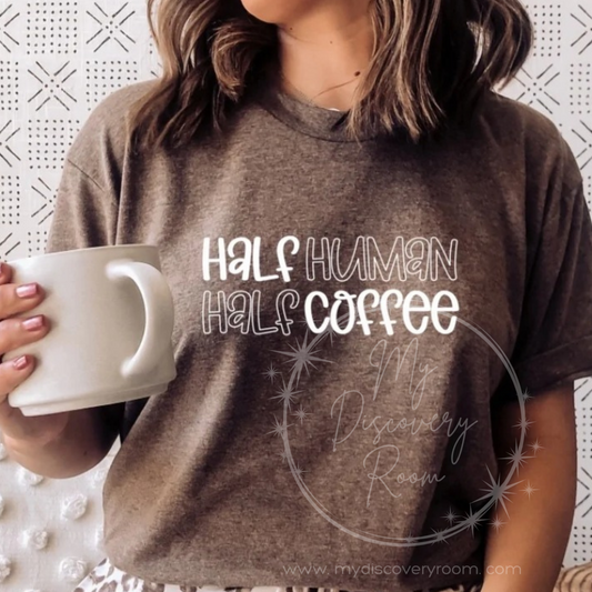 Half Human Half Coffee Graphic Tee