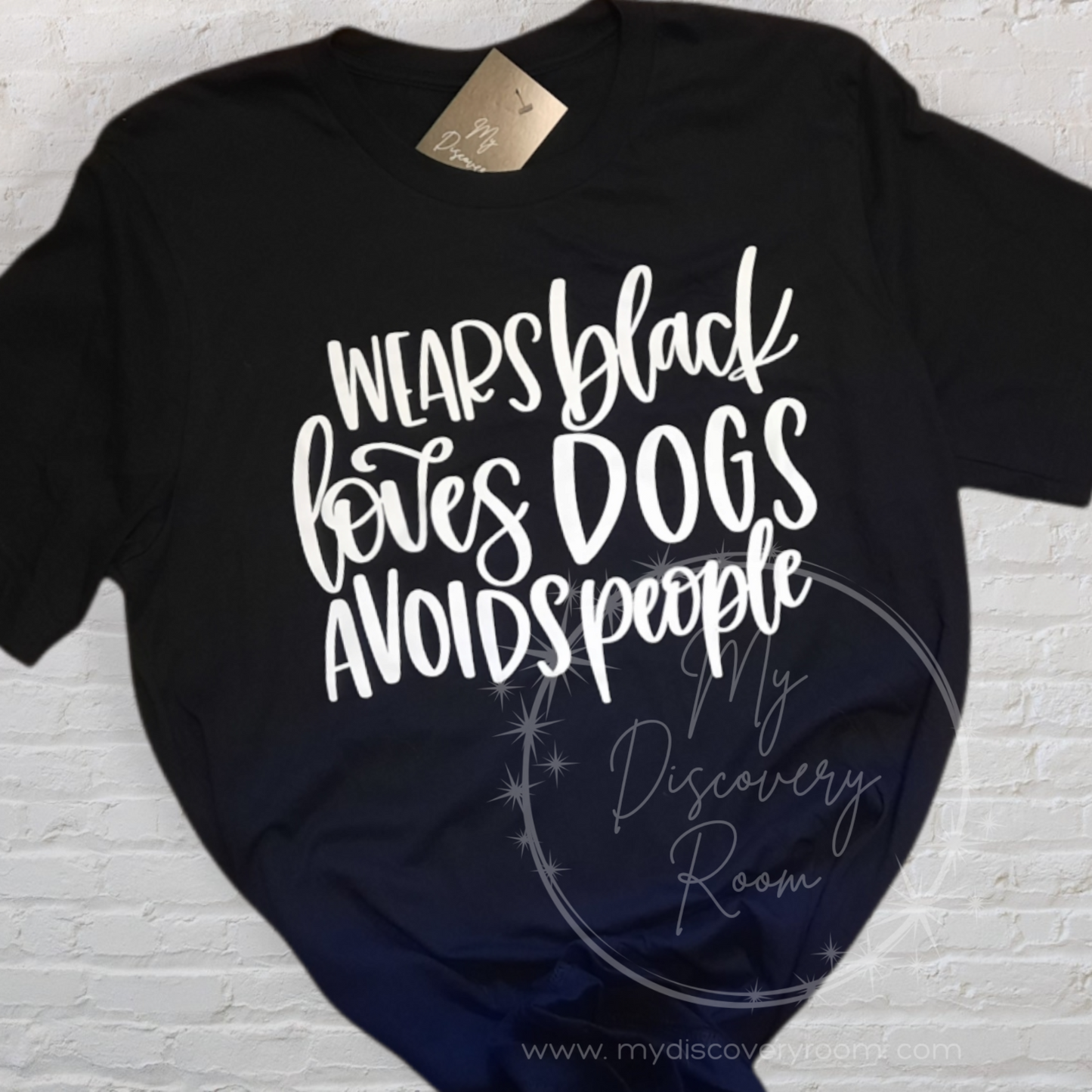 Wears Black, Loves Dogs, Avoids People Graphic Tee